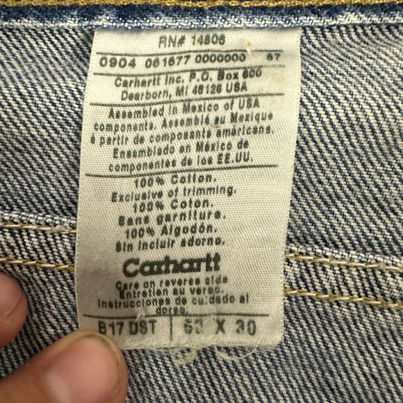 Carhartt Mens Relaxed Fit Blue Denim Jeans Size 58X30 Heavyweight Cotton - Picture 4 of 5